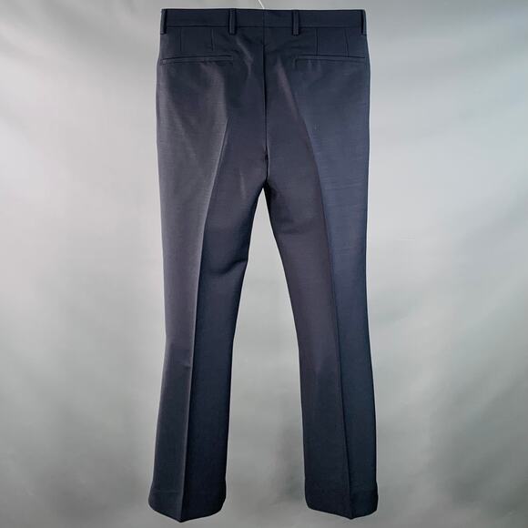 DRIES VAN NOTEN Size 28 Navy Mohair Wool Flat Front Dress Pants - Picture 2 of 4
